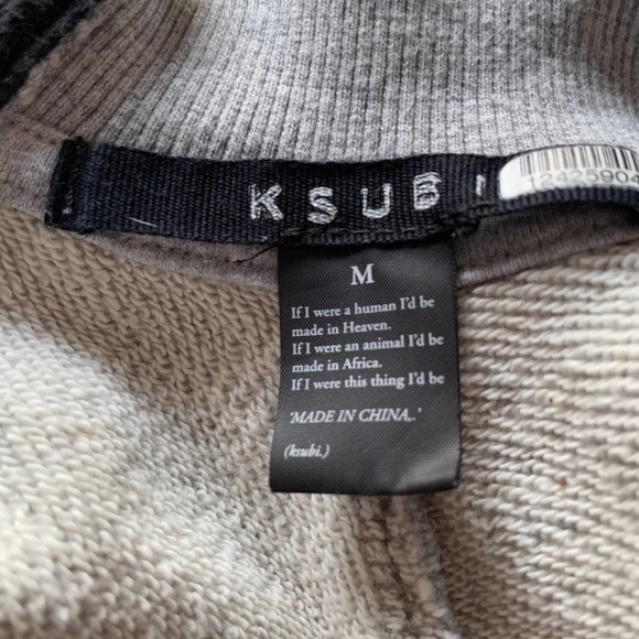Ksubi Terra Cropped Sweatshirt Back Zip Gray Size Medium - Picture 9 of 10